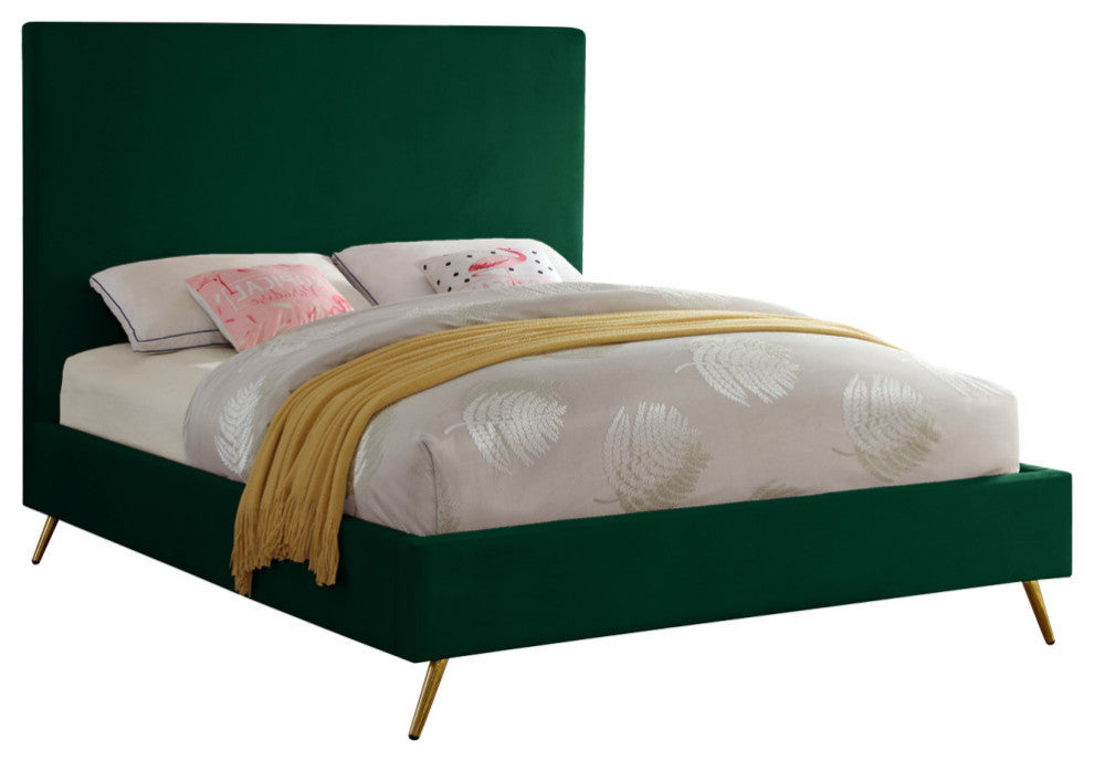 Jasmine Velvet Bed, Green, Queen