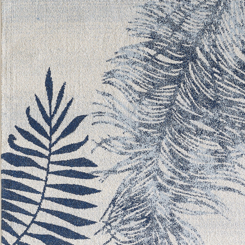 Stella Fauna Tropical Area Rug, Stella 6266 Ivory/Navy Fauna, 7'10 X 10'10