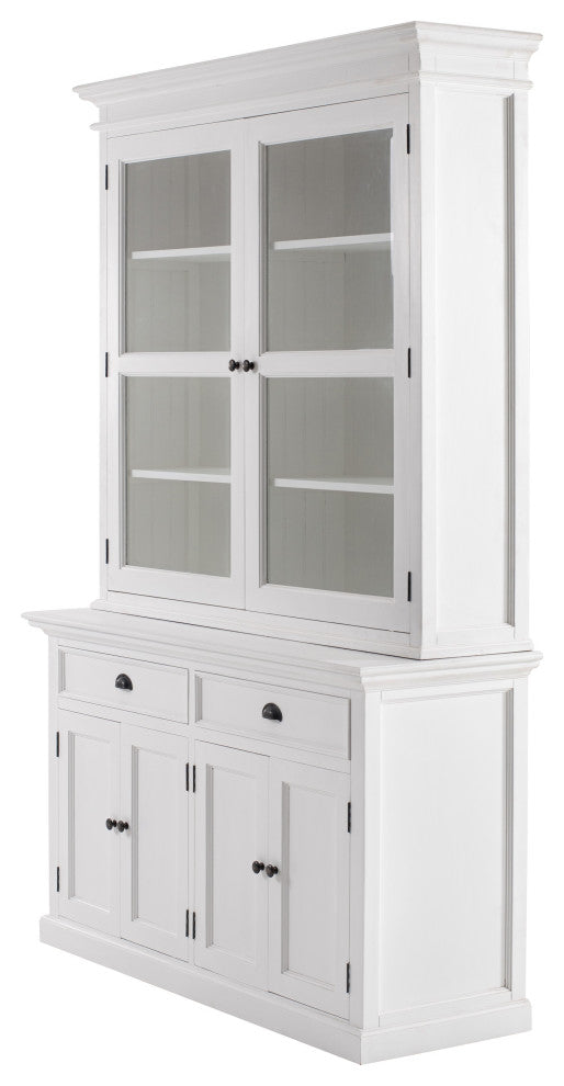 Classic White Glass Display Hutch