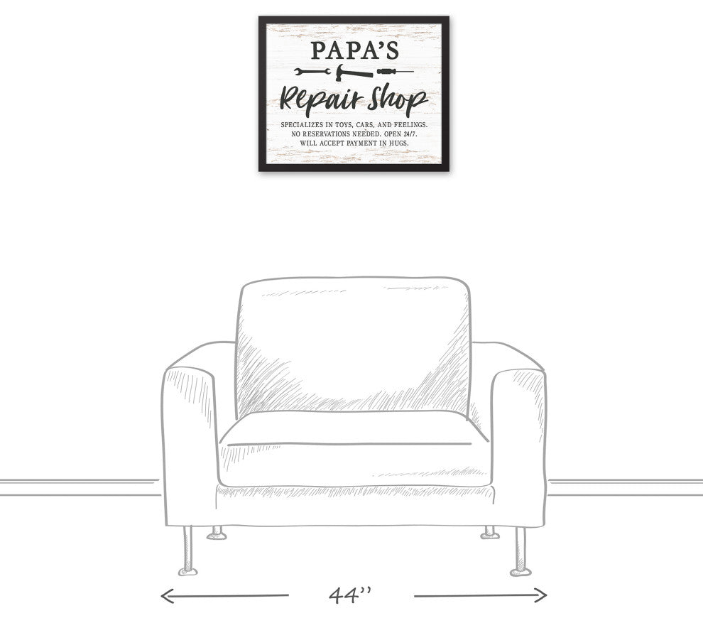 Papa Repair Shop 20x16 Black Framed Canvas