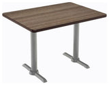 KFI Mode 30" x 48" Conference Table - Teak - Silver T Base - Bistro Height