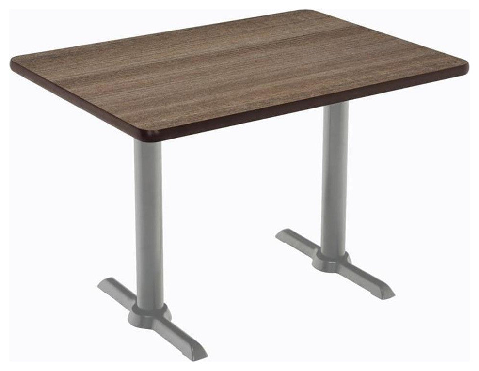 KFI Mode 30" x 48" Conference Table - Teak - Silver T Base - Bistro Height