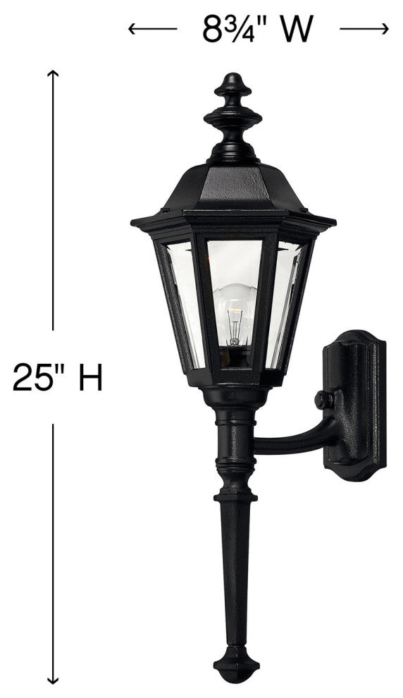 Hinkley Manor House Large Wall Mount Lantern With Tail, Black