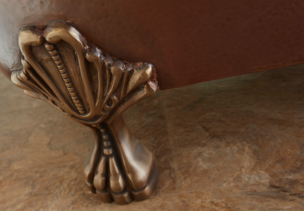 Heisenberg 5'6" Copper Freestanding Clawfoot Bathtub With No Overflow