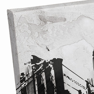 Black and White Graffiti City Skyline Print on Canvas