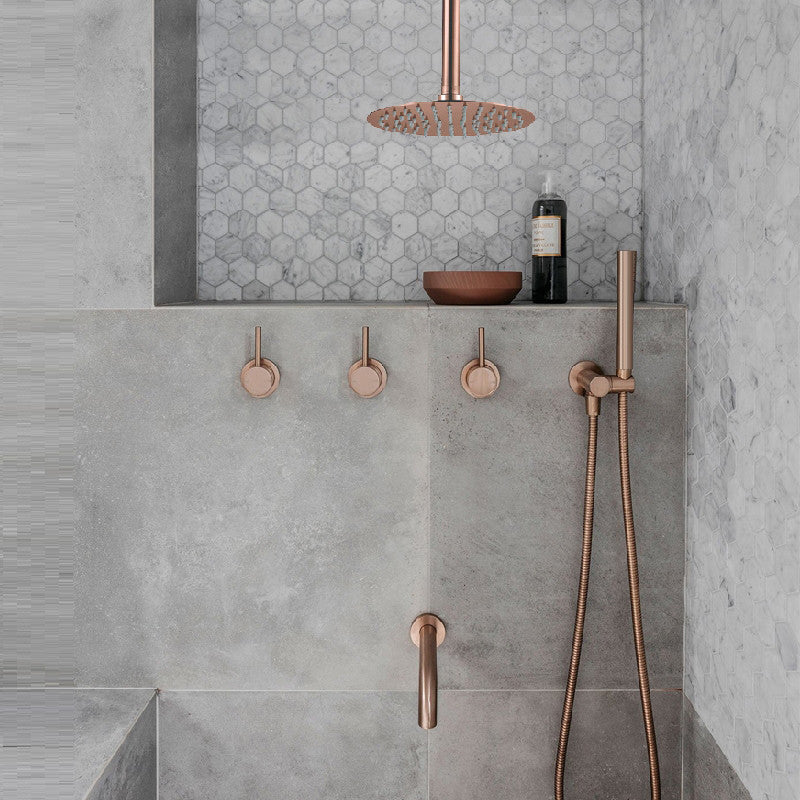 Fontana Conway Ceiling Mounted Triple Mixer Bathroom Shower Set