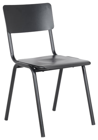 Corris Stacking Patio Dining Side Chair,Frosted Black (Set of 4)