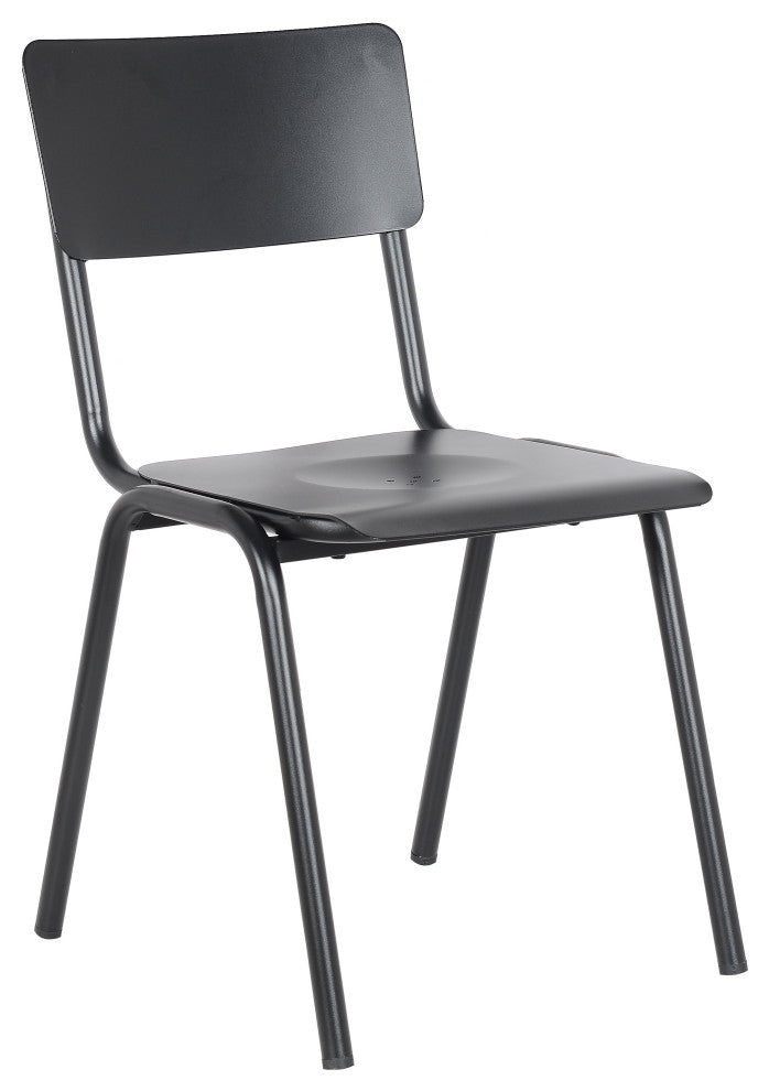 Corris Stacking Patio Dining Side Chair,Frosted Black (Set of 4)