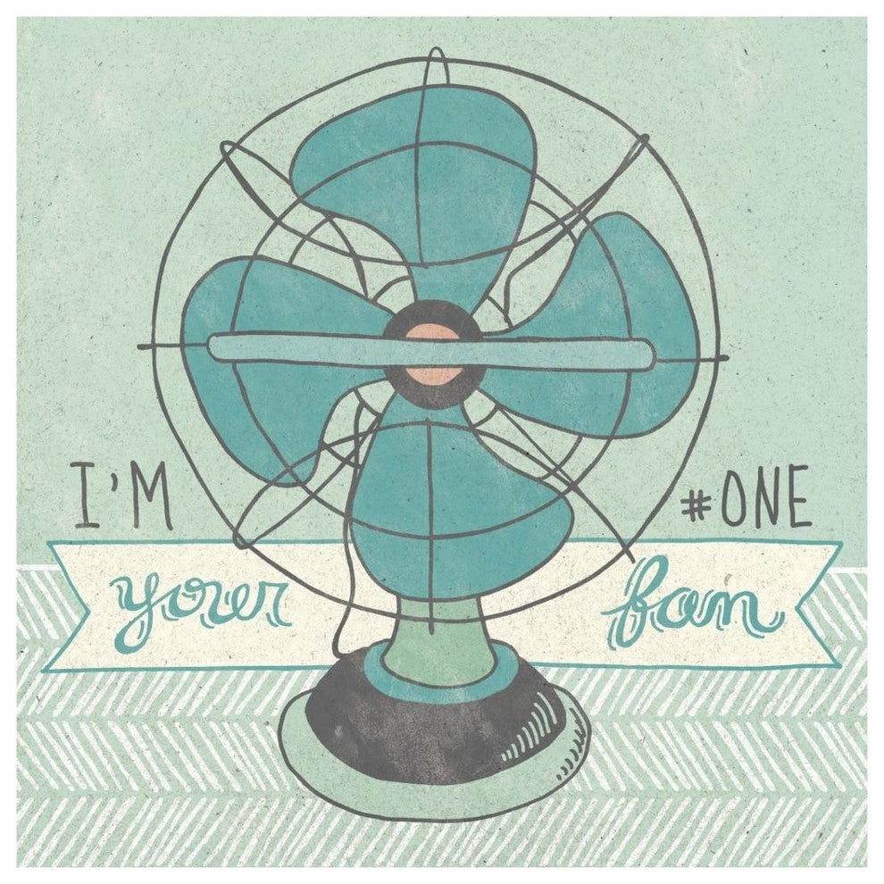 "Retro Fan Gray" Digital Paper Print by Mary Urban, 38"x38"