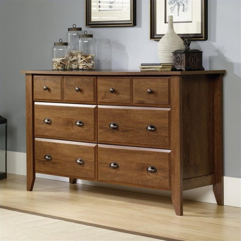2 Piece Bedroom Set with Dresser and Chest in Oiled Oak