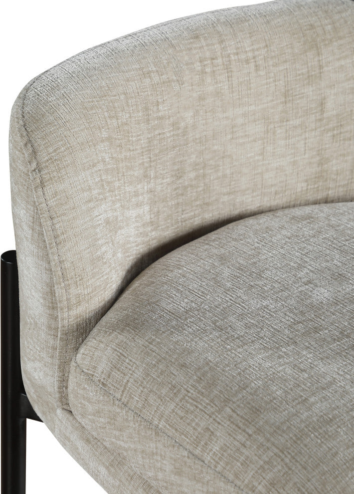Burton Chenille Fabric Upholstered Stool (Set of 2), Beige