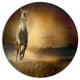 Horse Galloping Through Valley, Animal Disc Metal Wall Art, 36"