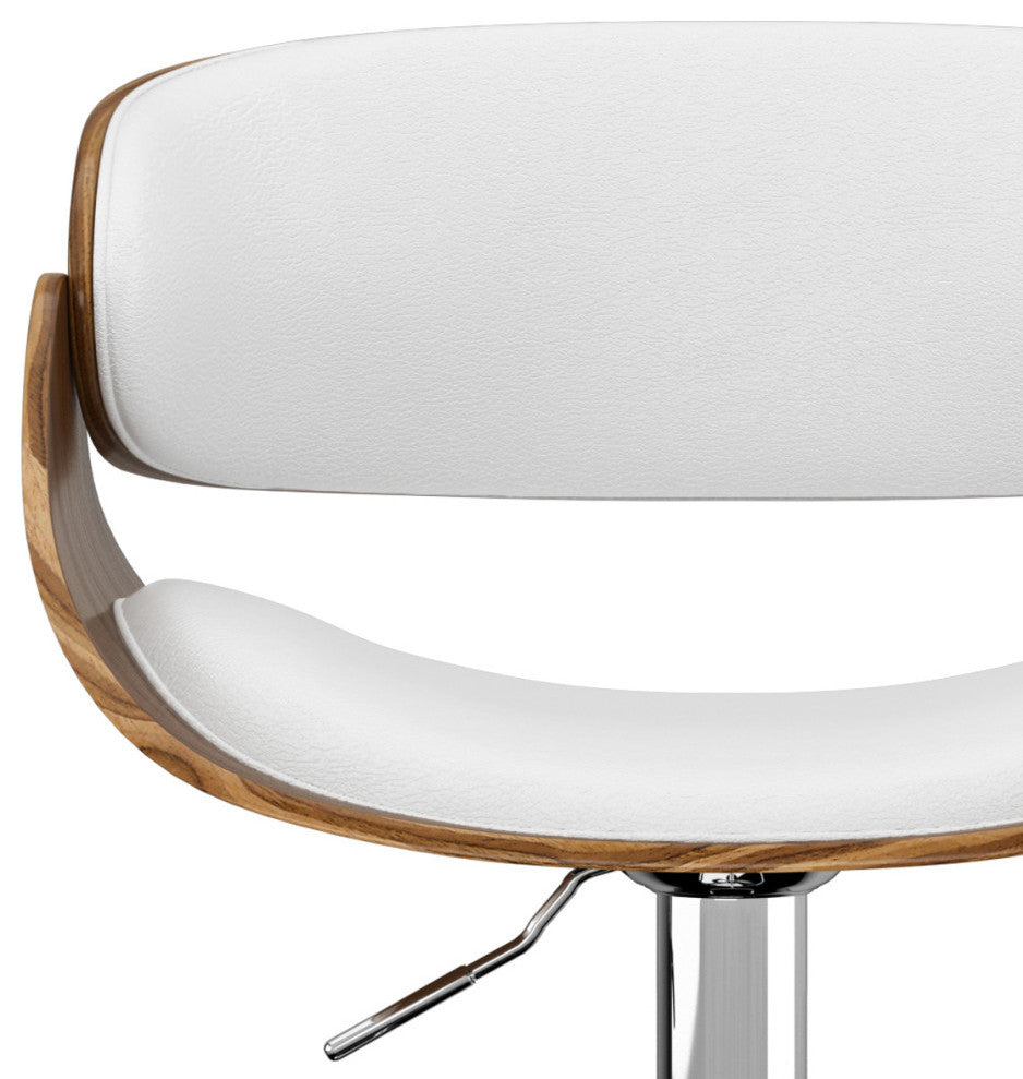 Amery Adjustable Swivel Bar Stool, White