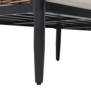 Safavieh Harrison Indoor-Outdoor 3 Seater Sofa, Black/Taupe