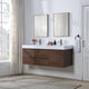 Stufurhome Valeria 59 in. Wall Mounted Bathroom Vanity without Mirror, Walnut, D