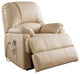 Beige PU Upholstered Recliner With Power Lift and Massage