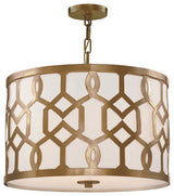 Libby Langdon for Crystorama Jennings 3 Light Aged Brass Chandelier