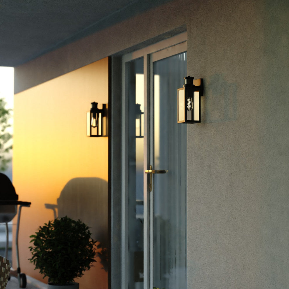 Lombard 4.75-in. 1 Light Black Motion Sensor Dusk to Dawn Outdoor Wall Lantern