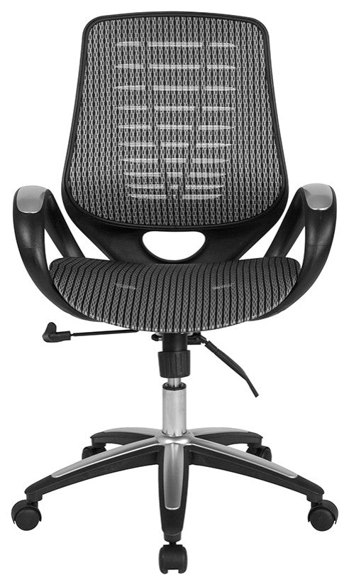 Newton High Back Office Chair With Contemporary Mesh Design, Gray