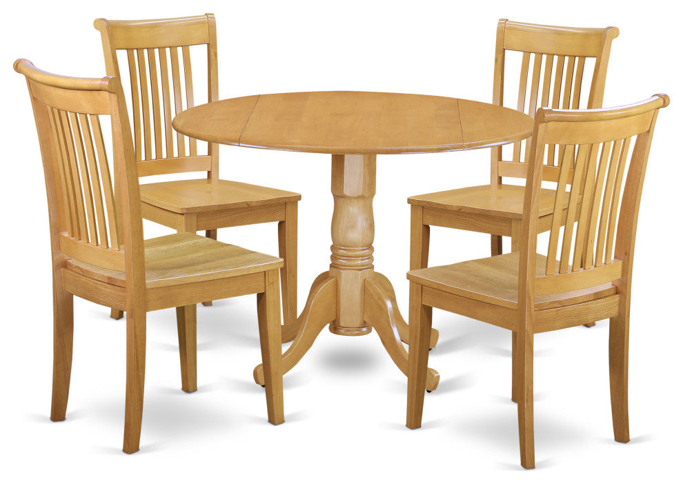 5 Pc Dublin Kitchen Table Set -Dining Table And 4 Wood Kitchen Chairs