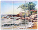 "Cote d Azur France" Painting Metal Wall Art, 3 Panels, 36"x28"