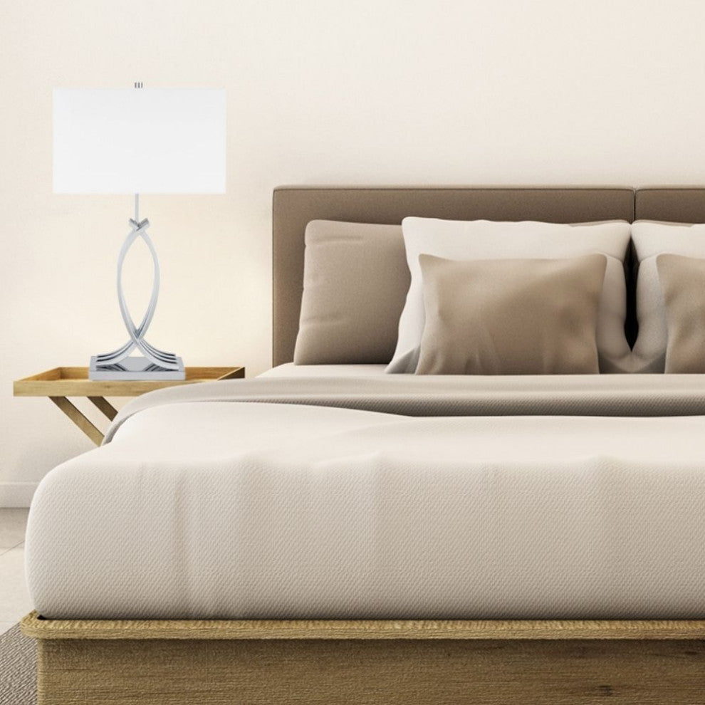 Unity in Chrome LED Table Lamp with USB Charger