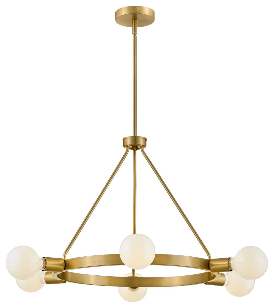 Lark Orla 36" Medium Single Tier Chandelier, Lacquered Brass