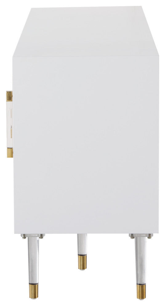 Jive White Lacquer and Acrylic Sideboard / Buffet