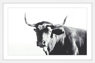 Marmont Hill, "Steer Face" Framed Painting Print, 30x20