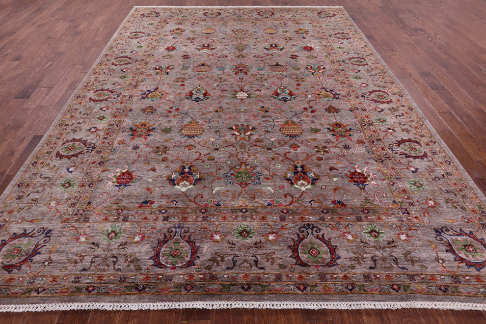 Hand Knotted Persian Tabriz Wool Rug 9' 0" X 11' 7" - Q12912