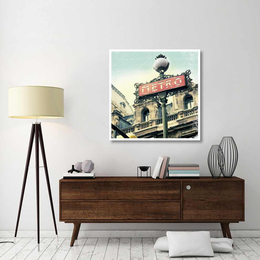 "Paris Metro Letter" Digital Paper Print by Sue Schlabach, 42"x42"