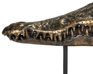 Brass Alligator On Stand, Small
