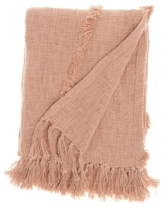 Mina Victory SH018 Throw Blanket, Blush, 50" x 60"