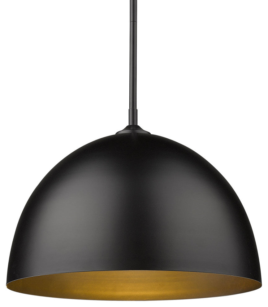 Zoey Large Pendant, Matte Black With Matte Black Shade