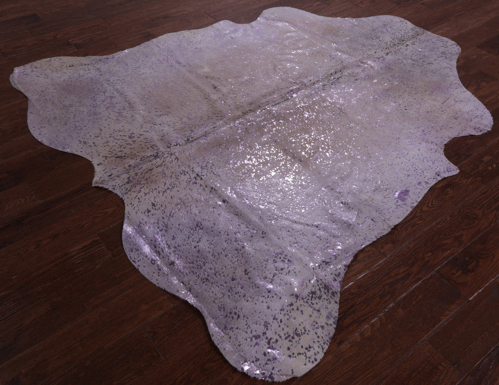 Purple Metallic Cowhide Rug 6' 7" X 6' 4" C2075