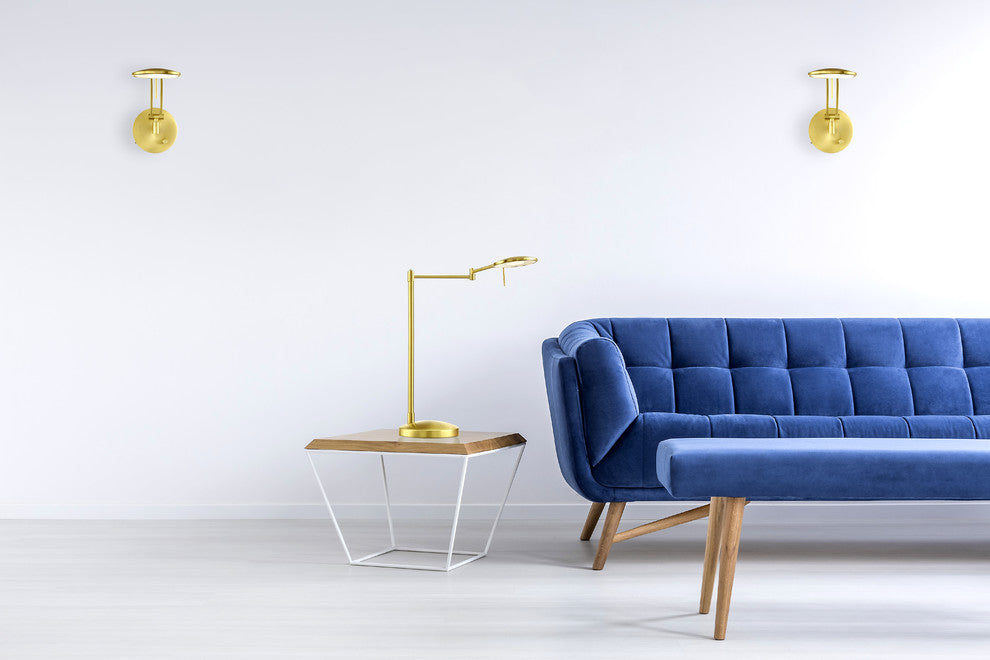 Dessau Turbo Arch Lamp, Satin Brass