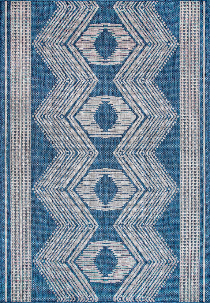 Nuloom Ranya Tribal Indoor/Outdoor Contemporary Area Rug, Blue 8'x10'