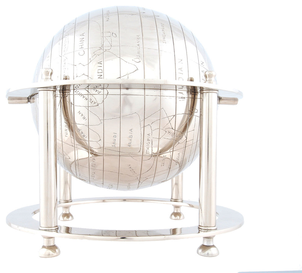 HomeRoots Over the Top View Aluminum Globe