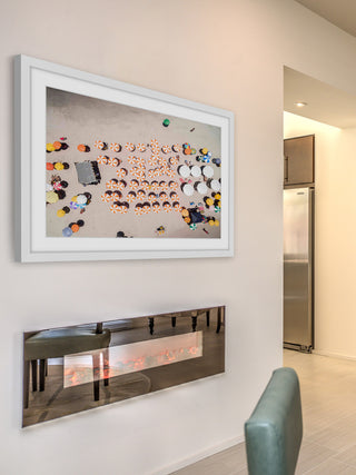 "Multicolored Umbrellas" Framed Painting Print