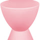 Round Side Table in ABS Plastic Ribbed Design End Table with Removable Lid, Pink