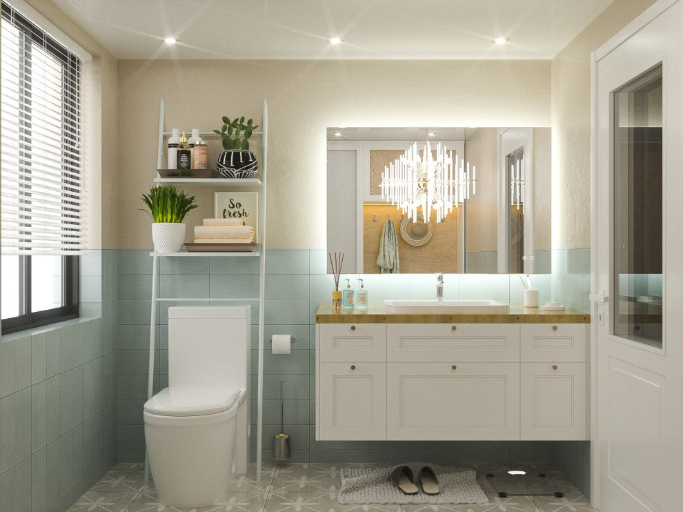 Backlit LED Mirror for Bathroom, Anti-Fog Dimmable, Silver, 40x28