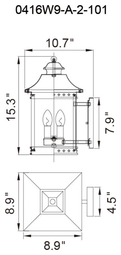 Cleveland 2 Light Black Outdoor Wall Light