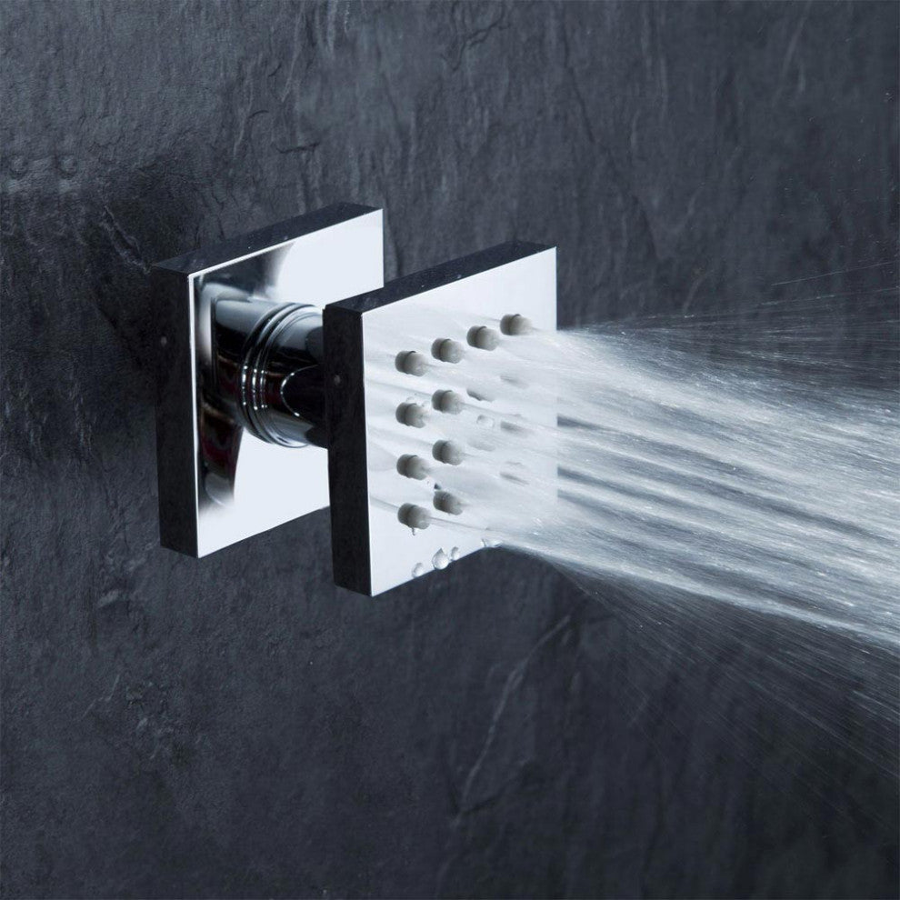 Saint Denis 20"X40" Large Chrome LED Rain Shower Head With Body Jets