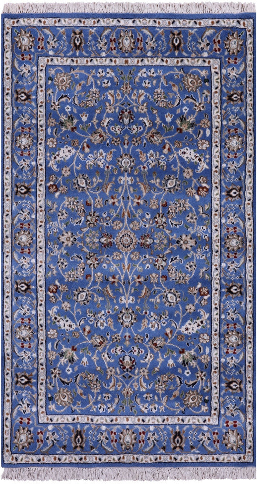 3' 0" X 5' 3" Persian Nain Wool & Silk Hand Knotted Rug - Q13152