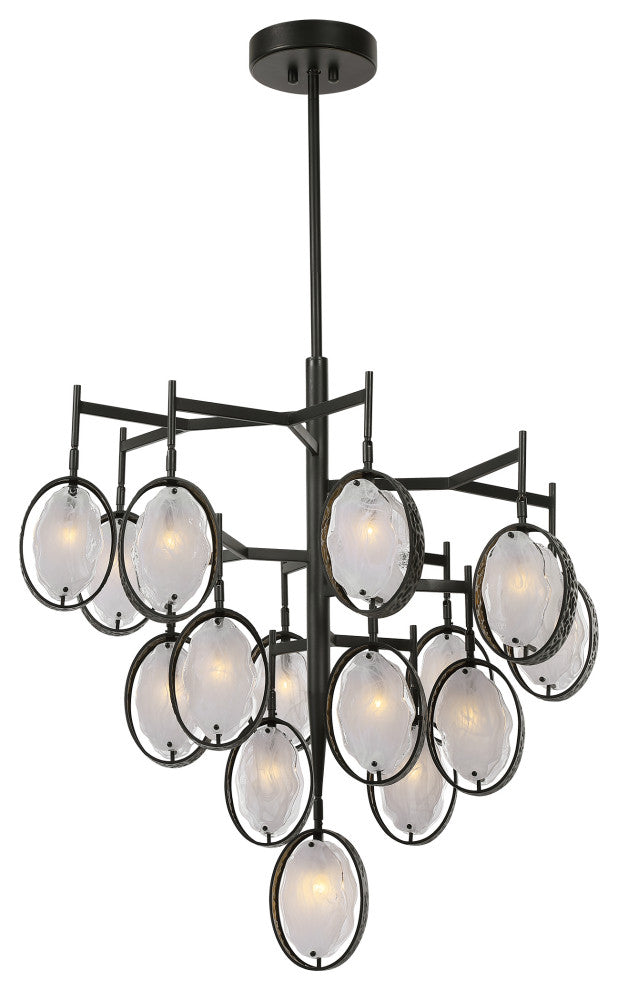 Uttermost Maxin 15 Light 36" Large Chandelier, Dark Hammered Bronze