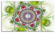 Light Green Pattern with Circles, Abstract Canvas Art Print, 48"x28", 4 Panels