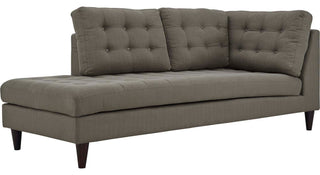 Empress Upholstered Fabric Left Facing Bumper, Granite