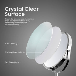 Circular Free Standing Magnifying Make Up Mirror, Chrome