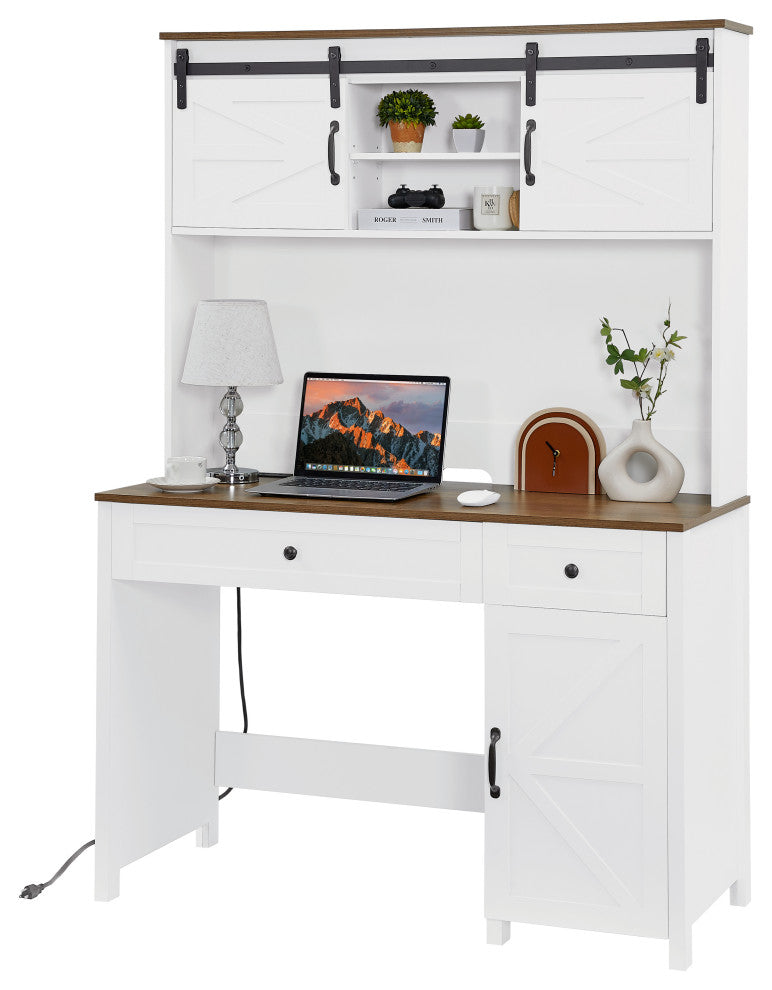 Gewnee 47" Farmhouse Executive Desk with Drawers