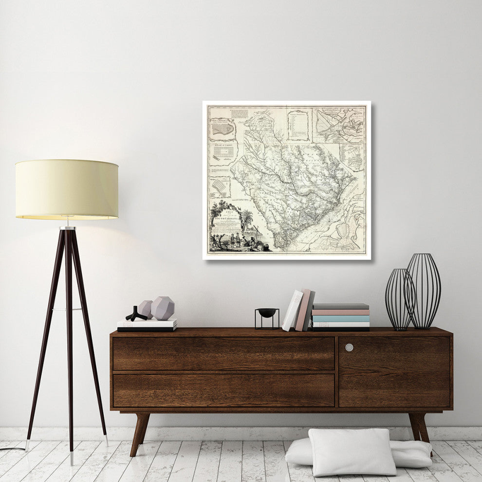 "A Map of the Province of South Carolina, 1773" Print by James Cook, 42"x40"